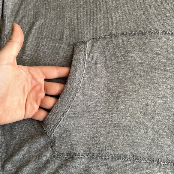 Abercrombie & Fitch Hoodie Unisex Small S Gray Sweatshirt Soft Logo Drawstring - Picture 2 of 5